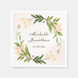 Guardanapo De Papel Florestas de Jardim Rosa Elegante Casamento Verde