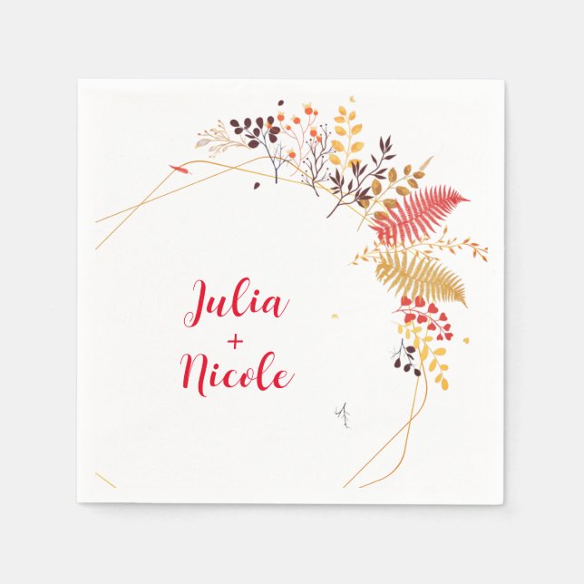 Guardanapo De Papel Florestas Selvagens Florestais Fern Cogumelos Folh (Frente)