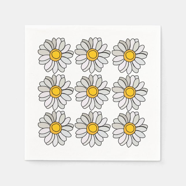 Guardanapo De Papel Flower Floral Daisy Party (Frente)