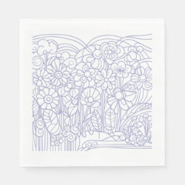 Guardanapo De Papel Flower Garden Blue
