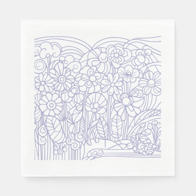 Guardanapo De Papel Flower Garden Blue (Frente)
