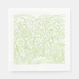 Guardanapo De Papel Flower Garden Green