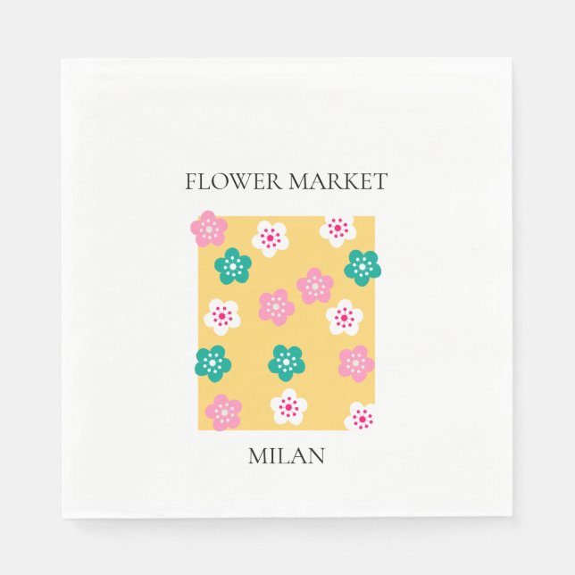 Guardanapo De Papel Flower Market - Milan (Frente)