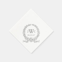 Guardanapo De Papel Flower Wreath Vintage | Cinzas Versalhes Monograma