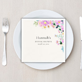 Guardanapo De Papel Flowers in pink tones boho summer Bridal Shower