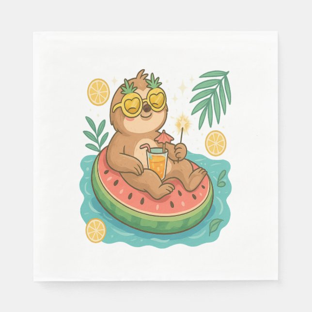 Guardanapo De Papel Flutuação da Piscina de Verão (Frente)