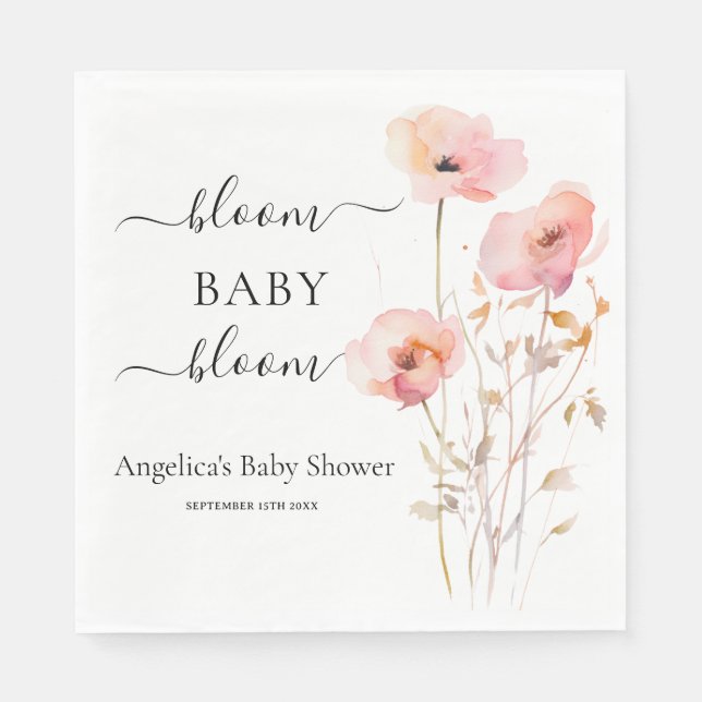 GUARDANAPO DE PAPEL FLUXAS DE MADEIRA ROMÂNTICA DE PINCO-BRUTO DE BOHO (Frente)