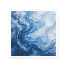 Fluxo Azul Harmonioso Branco Azul Abstrato