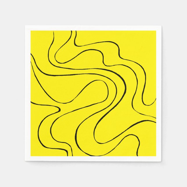 Guardanapo De Papel Fluxo e Refluxo 2 em Preto e Amarelo (Frente)
