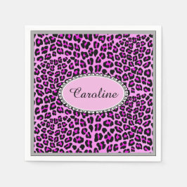 Guardanapo De Papel Fofa personalizada leopardo onça rosa