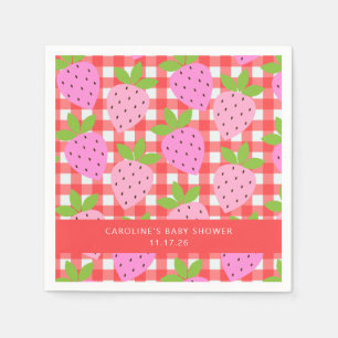Guardanapo De Papel Fofa Plaid de Morango Vintage Personalizado para C