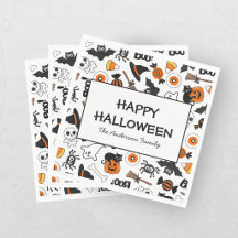 Fofo Assustador Halloween Preto e Laranja