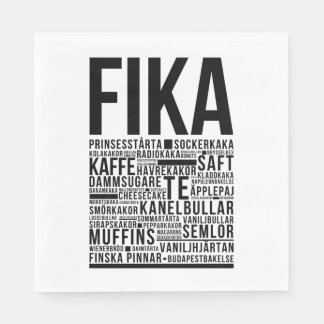 Guardanapo De Papel Fofos de café suecos Fika Poster de tipografia