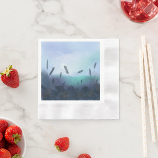 Guardanapo De Papel Foggy morning over the cornfield 