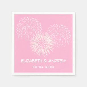 Guardanapo De Papel Fogos de artifício, algodão doce rosa BG, nome Mon