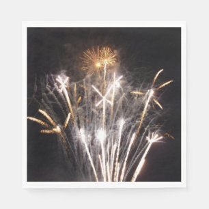 Guardanapo De Papel Fogos de Artifício Brancos e Dourados II Celebraçã