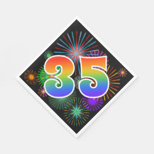 Guardanapo De Papel Fogos-de-artifício coloridos + Teste padrão "35"