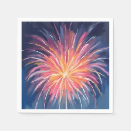Guardanapo De Papel Fogos de Artifício de Ano Novo Feliz | Aquarela