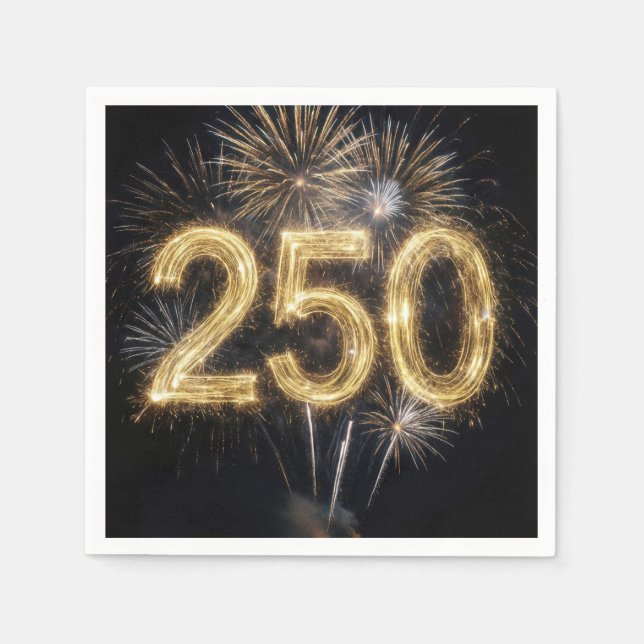 Guardanapo De Papel Fogos de Artifício dos 250 Anos da América (Frente)