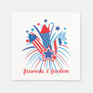 Guardanapo De Papel Fogos de artifício patrióticos & liberdade