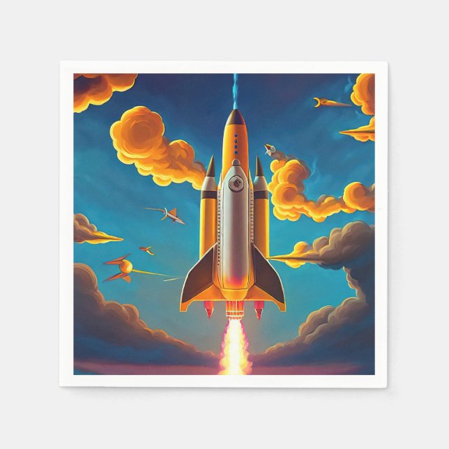 Guardanapo De Papel Foguete ao pôr do sol (Frente)