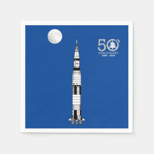 Guardanapo De Papel Foguete de Saturn V, aterragem de lua de Apollo 11