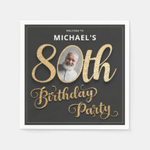 Foil Dourado Preto Foto Personalizada Aniversário