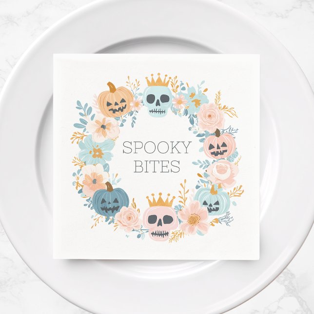 Guardanapo De Papel Folga Folar de Folha das Folhas Bonitas e Louca Mo (Cute Pastel Halloween Fall Spooky Floral Modern Napkins)