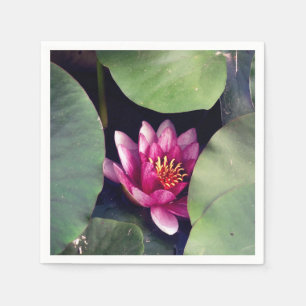 Guardanapo De Papel Folha cor-de-rosa do verde da flor de Lotus