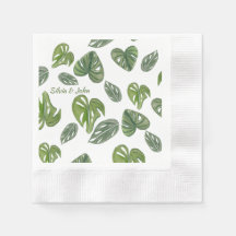 Folha de Monstera Adansonii Aquarela Casamento