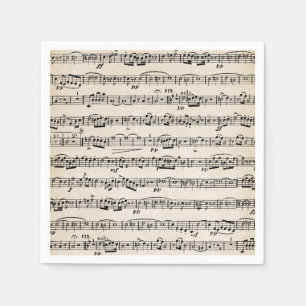 Guardanapo De Papel Folha de músicas em papel antigo