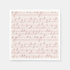 Guardanapo De Papel Folha de Notas Musicais Rosa