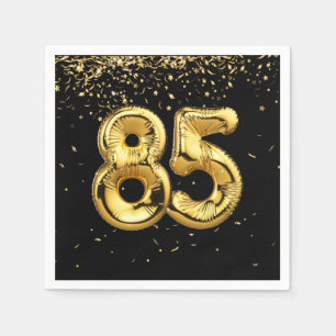 Guardanapo De Papel Folha De Ouro 85 Balões E Confetti Napkins