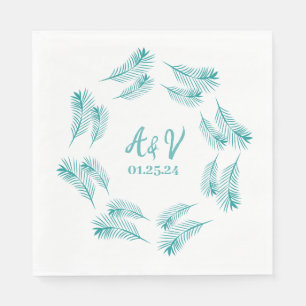 Guardanapo De Papel Folha de Palmeira Casamento Tropical