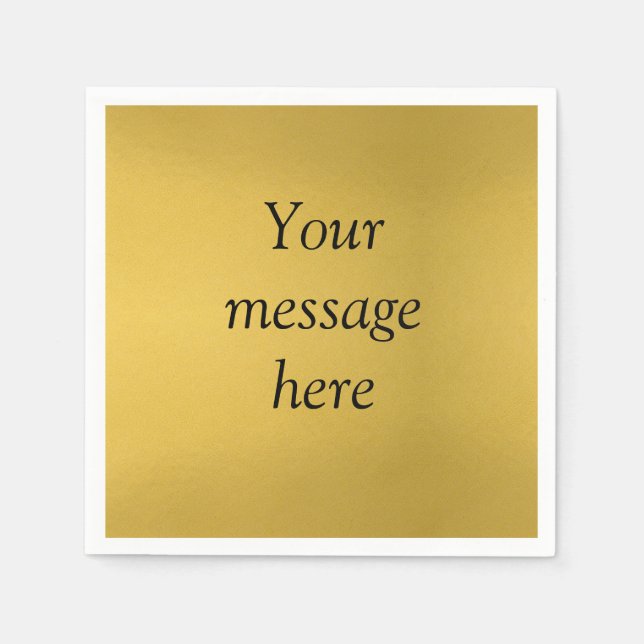 Guardanapo De Papel Folha dourada adiciona seu texto de mensagem perso (Frente)