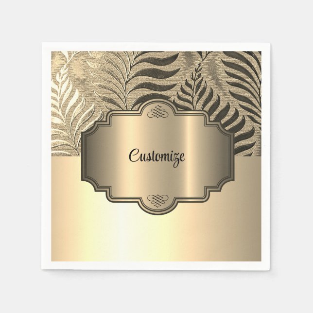Guardanapo De Papel Folha Dourada Personalizada Motif 3 (Frente)
