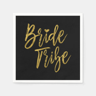 Guardanapo De Papel Folha Dourado e preto do falso do tribo da noiva