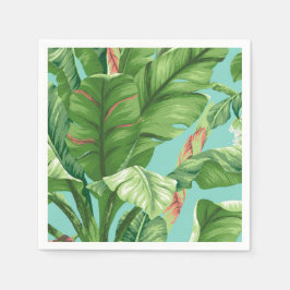 Guardanapo De Papel Folha e pintura aquosa em folha e flor