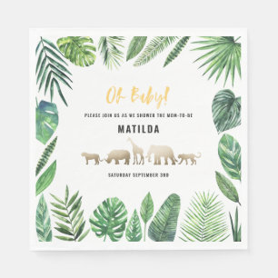 Guardanapo De Papel Folha tropical + partido de chá de fraldas dos