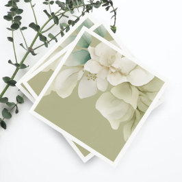 Guardanapo De Papel Folhagem de Casamento Elegante Verde Mudado