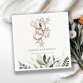 Guardanapo De Papel Folhagem Justa E Justa De Koala A Qualquer Anivers