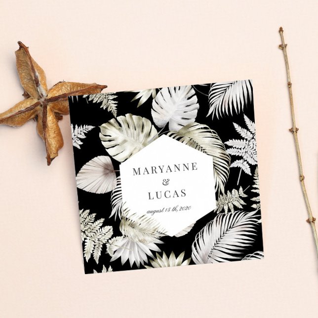 Guardanapo De Papel Folhagem Tropical Luxuriosa Papel Monograma Napkin (Criador carregado)