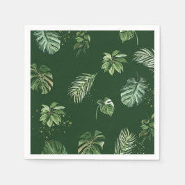 Guardanapo De Papel Folhagem Verde Tropical Watercolor Folha Verde