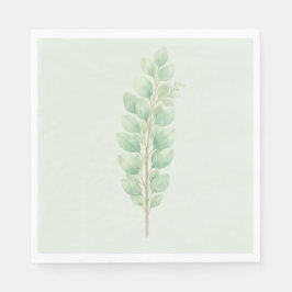 Guardanapo De Papel Folhas Botânicas de Vegetação em Aquarela Minimali