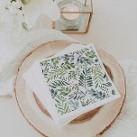 Guardanapo De Papel Folhas Botânicas Russas De Cores Aquáticas<br><div class="desc">Espelho de folhas de aquarela rustica</div>