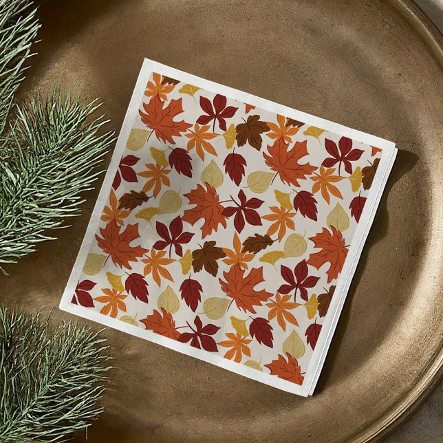 Guardanapo De Papel Folhas Caindo Ação de Graças Outonal (Falling Leaves Autumnal Thanksgiving Napkins)