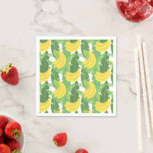 Guardanapo De Papel Folhas De Banana E Padrão De Fruta