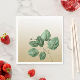 Guardanapo De Papel Folhas de Casamento Dourado Verde