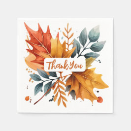 Guardanapo De Papel Folhas de Cores de outono de Watercolor