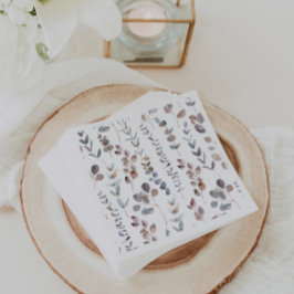Guardanapo De Papel Folhas de Eucalipto em Aquarela Bonita